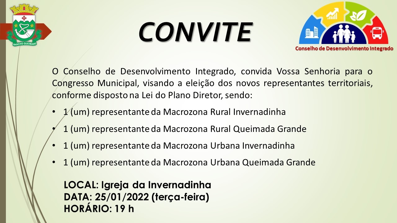 CONVITES: Congresso Municipal do Plano Diretor