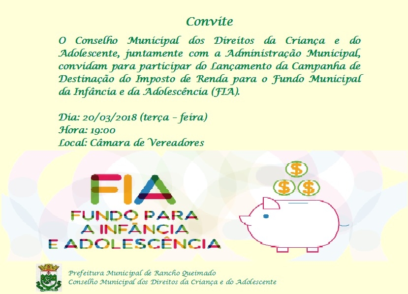 Convite: Lançamento Campanha do FIA