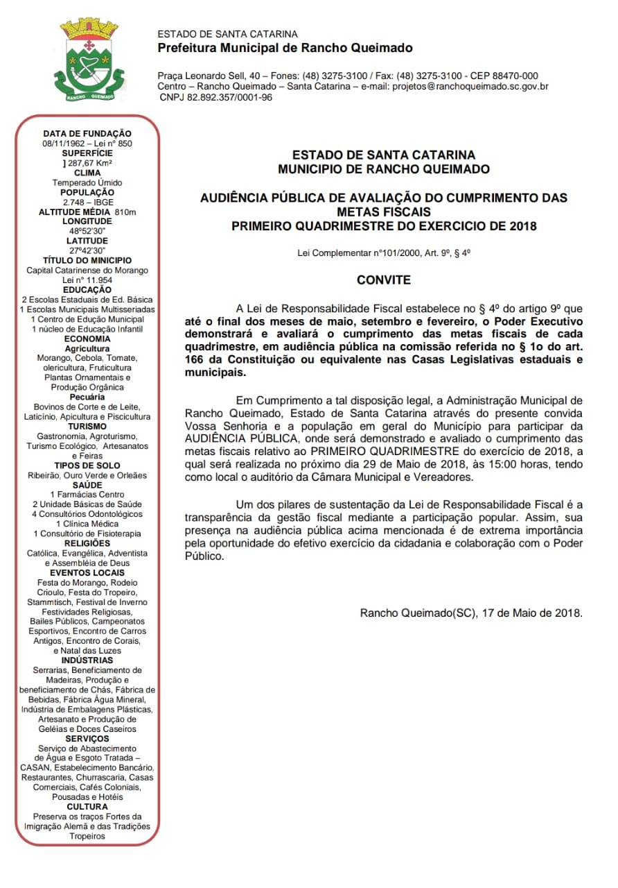 Audiência Pública de Avaliação do Cumprimento das Metas Fiscais