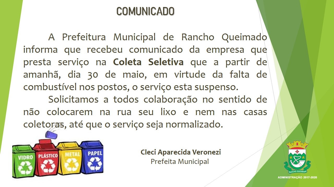 Comunicado: Coleta Seletiva