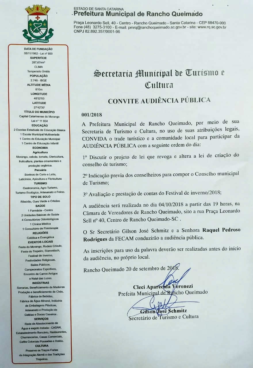 Convite: Audiência Pública