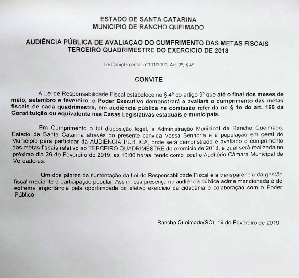 Audiência Pública de Avaliação do Cumprimento das Metas Fiscais