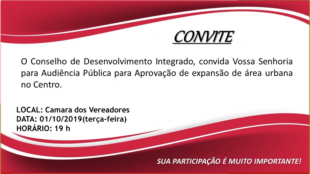 Convite: Audiência Pública