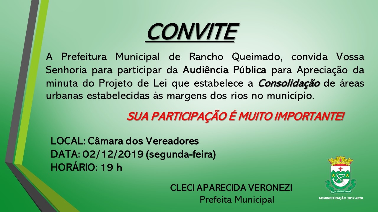 Convite: Audiência Pública