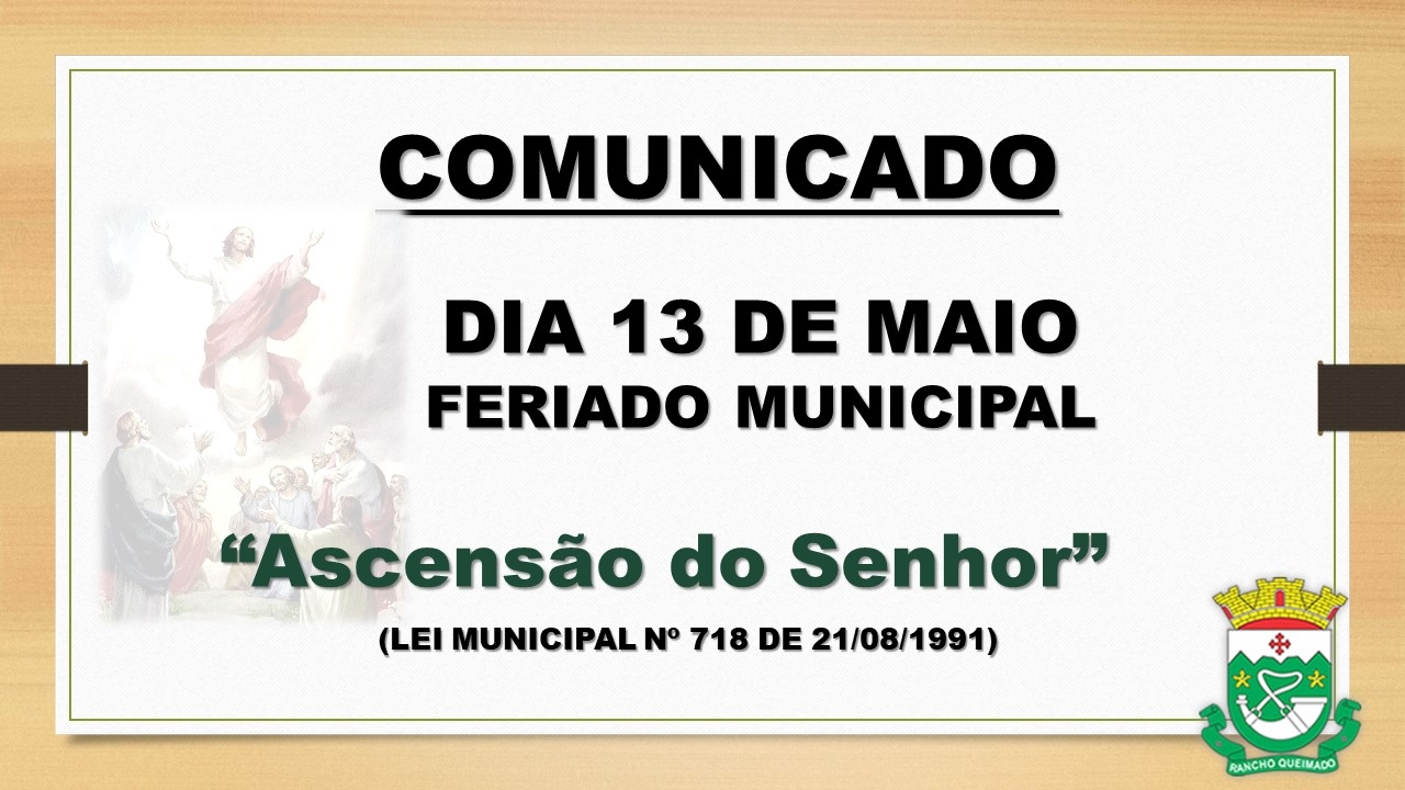 Comunicado: Feriado Municipal