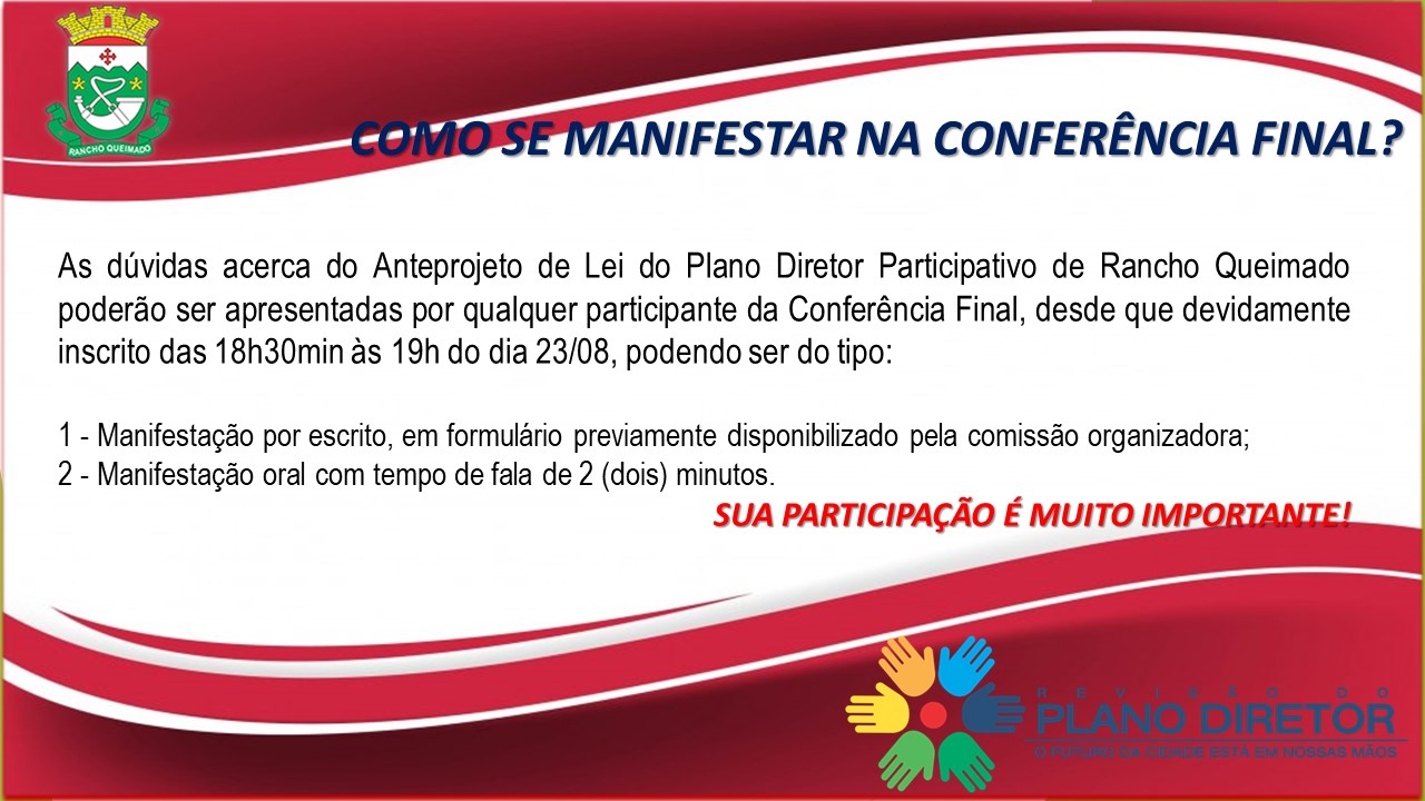 Plano Diretor: Como se manifestar na conferência final?