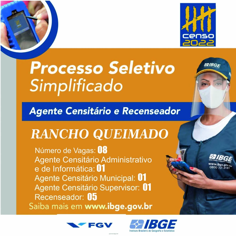 Edital do processo seletivo simplificado para o Censo Demográfico de 2022