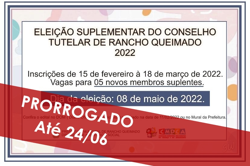 Eleição Suplementar do Conselho Tutelar de Rancho Queimado 2022