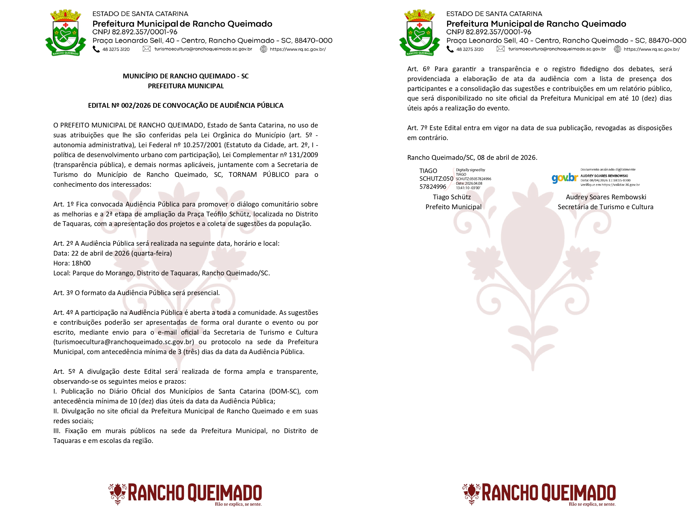 EDITAL Nº 002/2026 DE CONVOCAÇÃO DE AUDIÊNCIA PÚBLICA