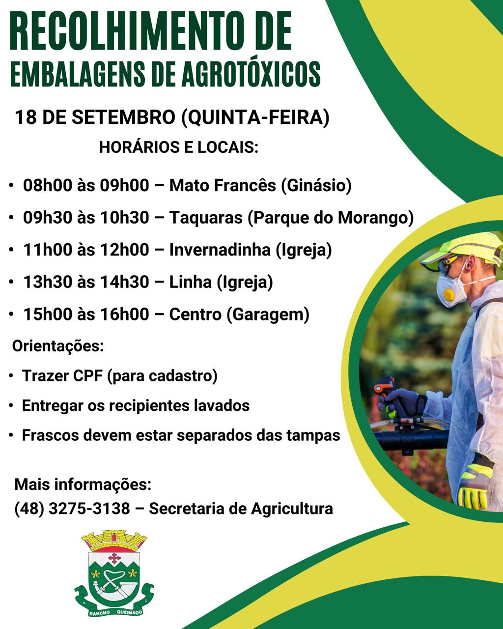 RECOLHIMENTO DE EMBALAGENS E AGROTÓXICOS 